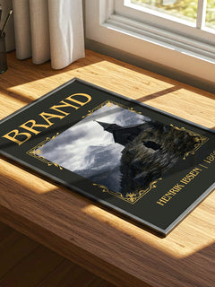 Brand Classic Book Art Print by Henrik Ibsen – print on a sunlit desk