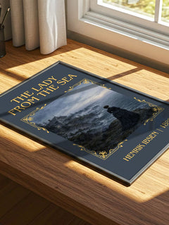 The Lady From The Sea Classic Book Art Print by Henrik Ibsen – print on a sunlit desk