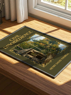 Civil Disobedience Classic Book Art Print by Henry David Thoreau – print on a sunlit desk