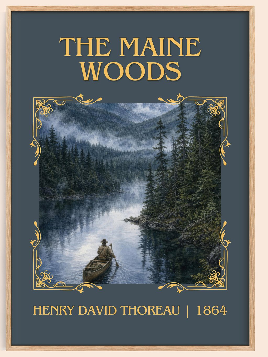 The Maine Woods Classic Book Art Print by Henry David Thoreau – book poster