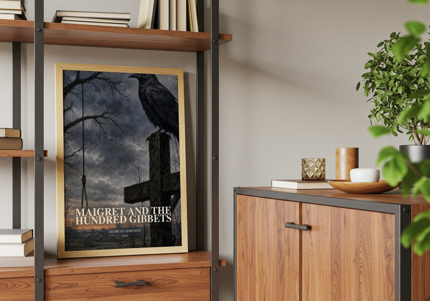 Maigret And The Hundred Gibbets book watercolour illustration paper finish options – matte satin gloss