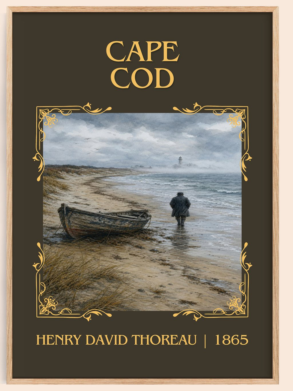 Cape Cod Classic Book Art Print by Henry David Thoreau – book poster