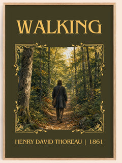 Walking Classic Book Art Print by Henry David Thoreau – book poster