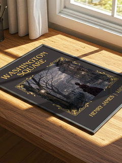 Washington Square Classic Book Art Print by Henry James – print on a sunlit desk