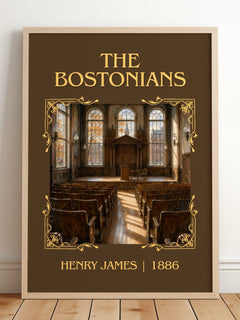 The Bostonians Classic Book Art Print by Henry James – framed print leaning on a wooden floor