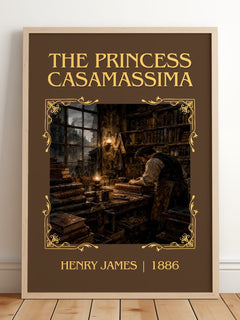 The Princess Casamassima Classic Book Art Print by Henry James – framed print leaning on a wooden floor