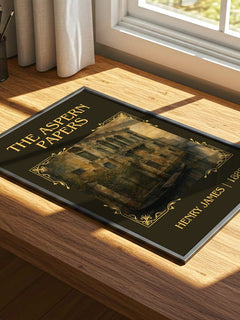 The Aspern Papers Classic Book Art Print by Henry James – print on a sunlit desk