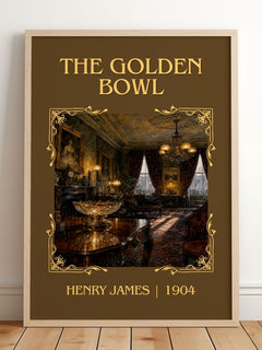 The Golden Bowl Classic Book Art Print by Henry James – framed print leaning on a wooden floor