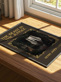 The Beast In The Jungle Classic Book Art Print by Henry James – print on a sunlit desk