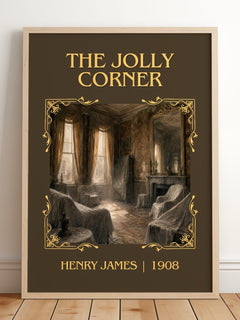 The Jolly Corner Classic Book Art Print by Henry James – framed print leaning on a wooden floor
