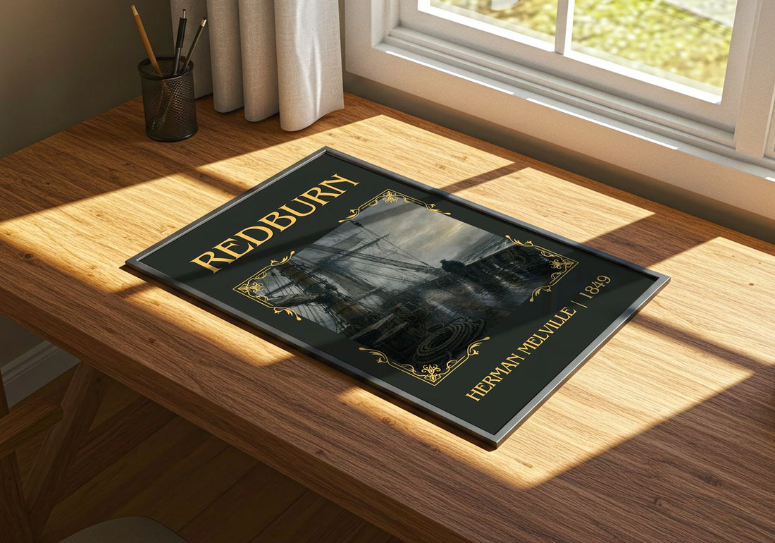 Redburn Classic Book Art Print by Herman Melville – print on a sunlit desk