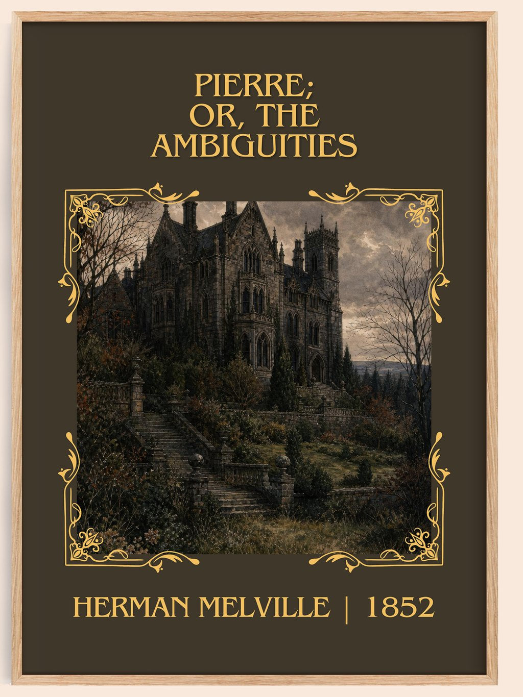Pierre; Or, The Ambiguities Classic Book Art Print by Herman Melville – book poster