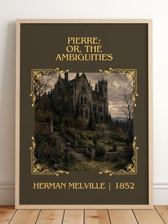 Pierre; Or, The Ambiguities Classic Book Art Print by Herman Melville – framed print leaning on a wooden floor