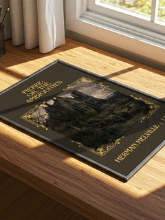 Pierre; Or, The Ambiguities Classic Book Art Print by Herman Melville – print on a sunlit desk