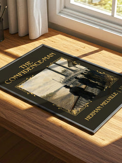 The Confidence-Man Classic Book Art Print by Herman Melville – print on a sunlit desk