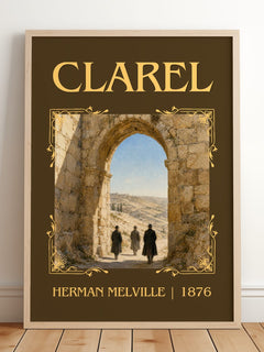 Clarel Classic Book Art Print by Herman Melville – framed print leaning on a wooden floor