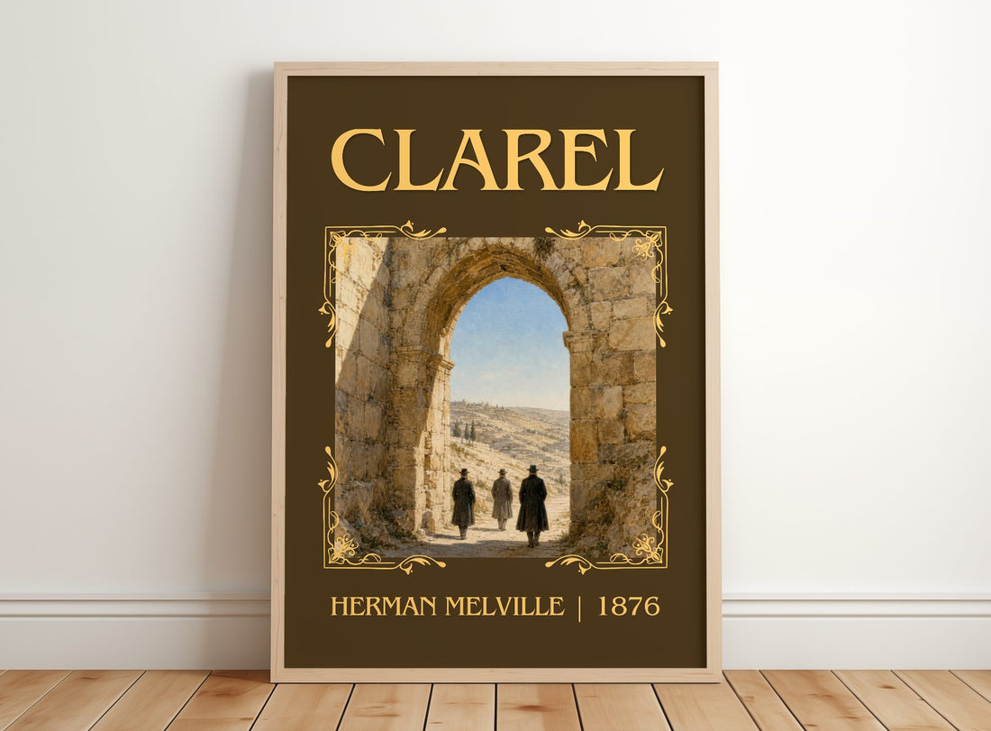 Clarel Classic Book Art Print by Herman Melville – framed print leaning on a wooden floor