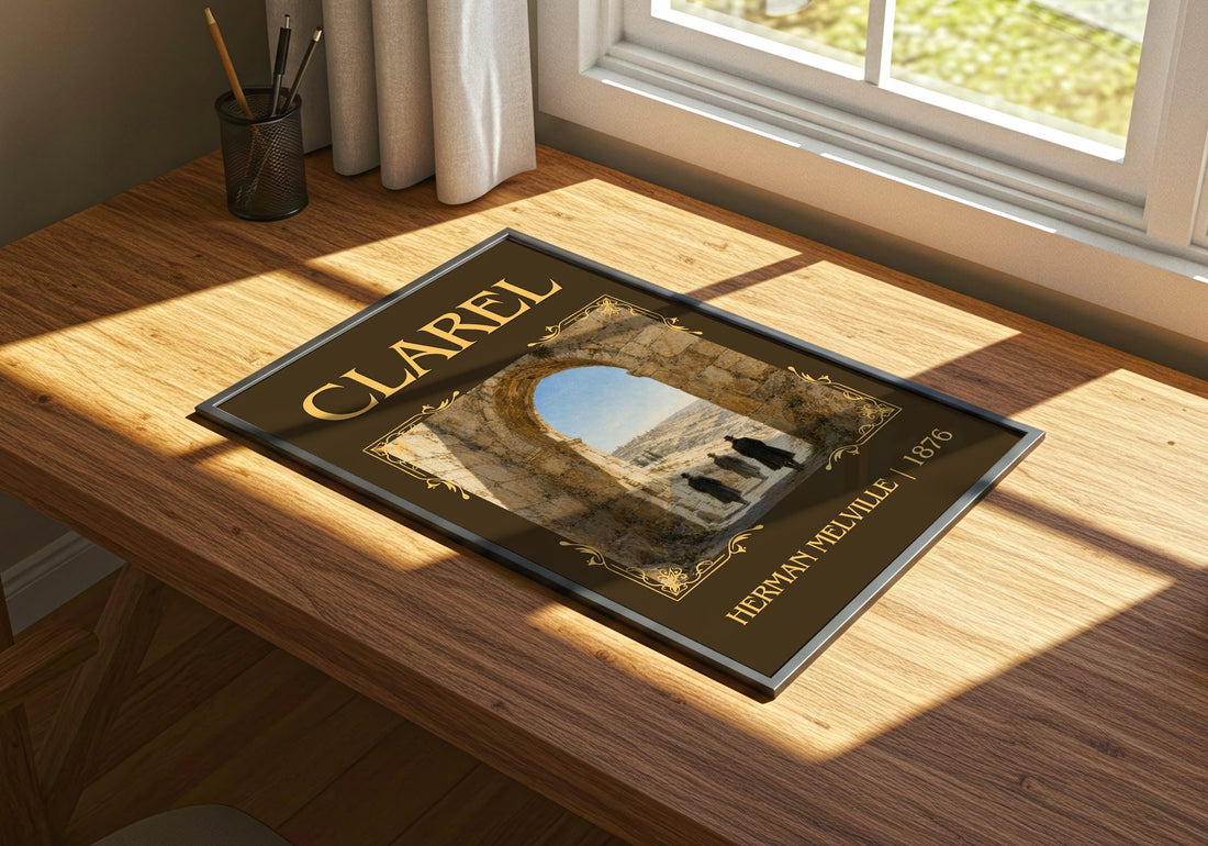 Clarel Classic Book Art Print by Herman Melville – print on a sunlit desk