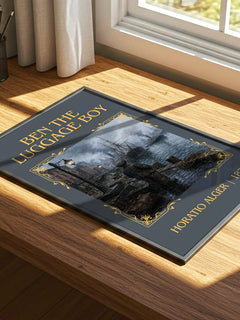 Ben The Luggage Boy Classic Book Art Print by Horatio Alger – print on a sunlit desk