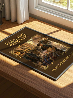 Paul The Peddler Classic Book Art Print by Horatio Alger – print on a sunlit desk