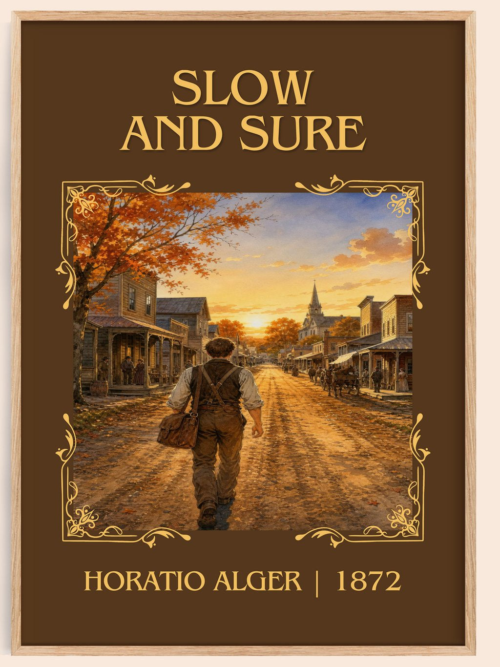 Slow And Sure Classic Book Art Print by Horatio Alger – book poster