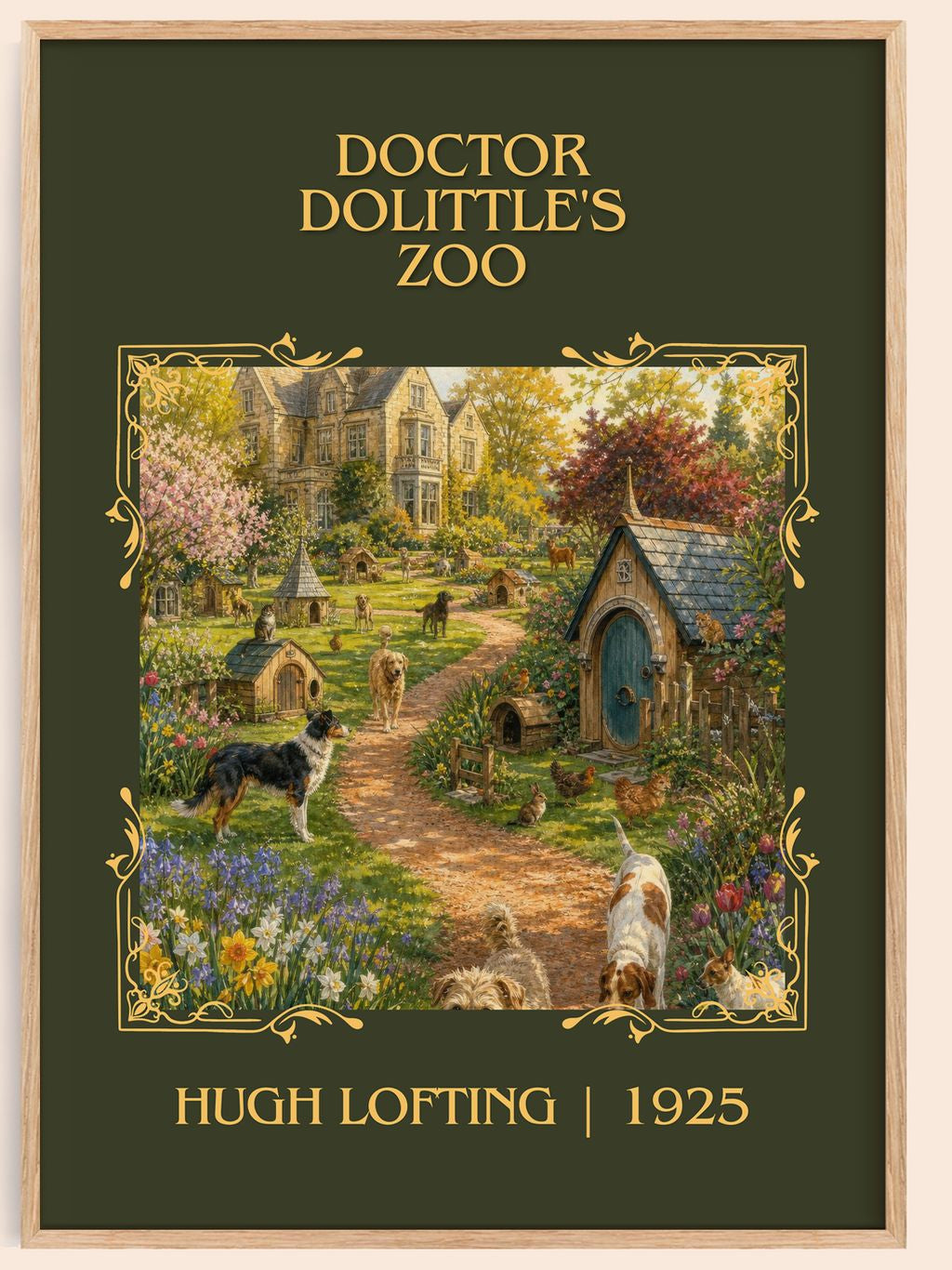 Doctor Dolittle's Zoo Classic Book Art Print by Hugh Lofting – book poster