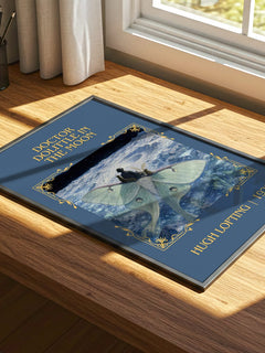 Doctor Dolittle In The Moon Classic Book Art Print by Hugh Lofting – print on a sunlit desk