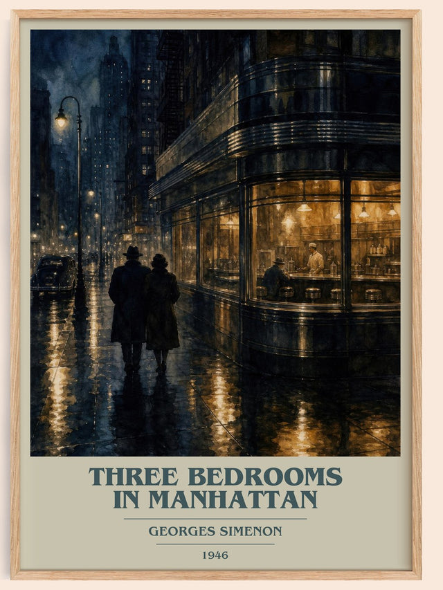 Three Bedrooms In Manhattan Book Cover Poster by Georges Simenon