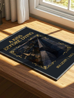 A Kiss Before Dying Classic Book Art Print by Ira Levin – print on a sunlit desk