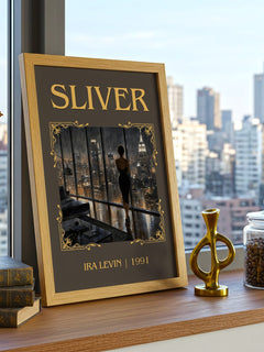 Sliver Classic Book Art Print by Ira Levin – framed print on a city-view windowsill