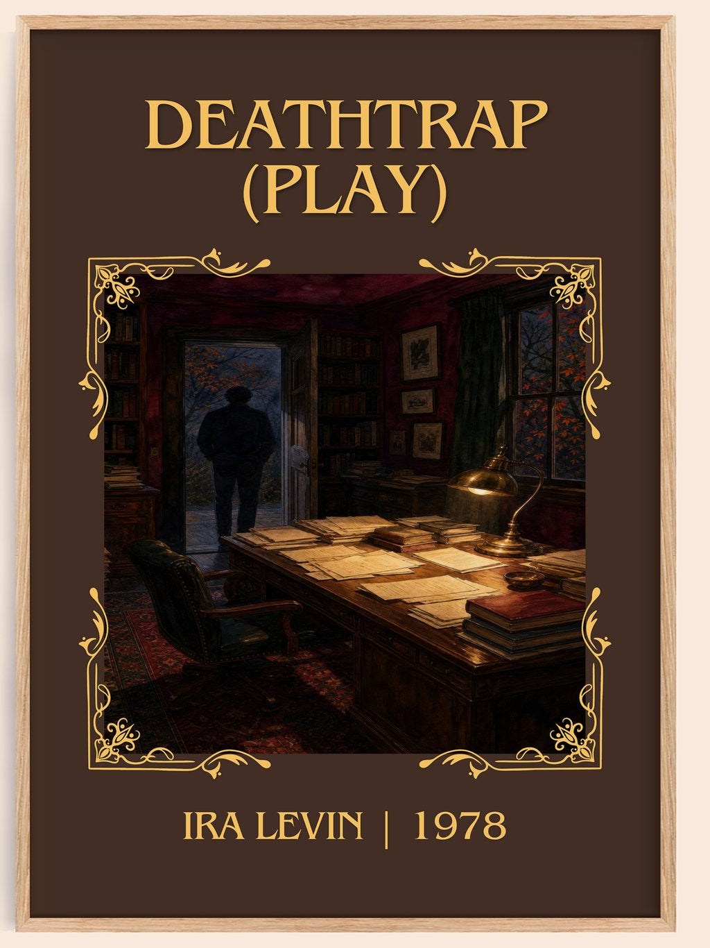 Deathtrap (Play) Classic Book Art Print by Ira Levin – book poster