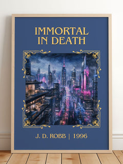 Immortal In Death Classic Book Art Print by J. D. Robb – framed print leaning on a wooden floor