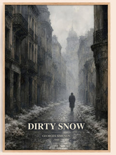 Dirty Snow watercolour book poster by Georges Simenon – framed literary art print