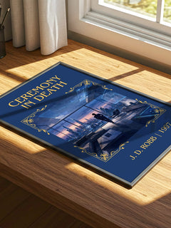 Ceremony In Death Classic Book Art Print by J. D. Robb – print on a sunlit desk