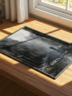 Dirty Snow watercolour book poster framed on wall – literary fiction wall art