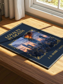 Loyalty In Death Classic Book Art Print by J. D. Robb – print on a sunlit desk