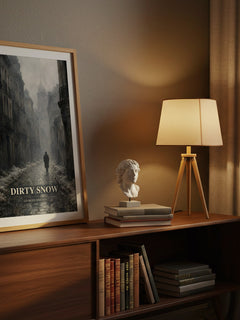 Dirty Snow watercolour print on bookshelf – Georges Simenon fan gift