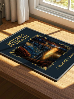 Witness In Death Classic Book Art Print by J. D. Robb – print on a sunlit desk