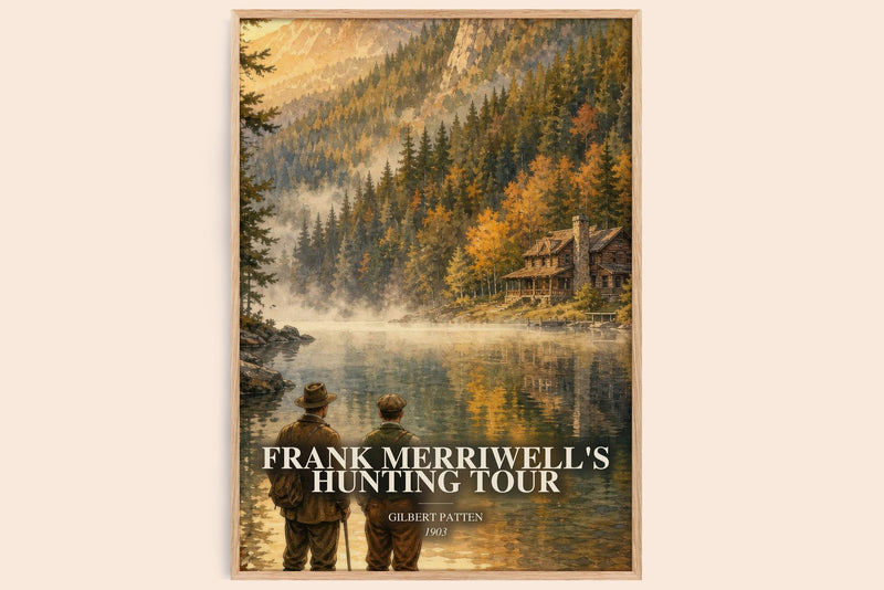 Frank Merriwell'S Hunting Tour watercolour book poster by Gilbert Patten – framed literary art print