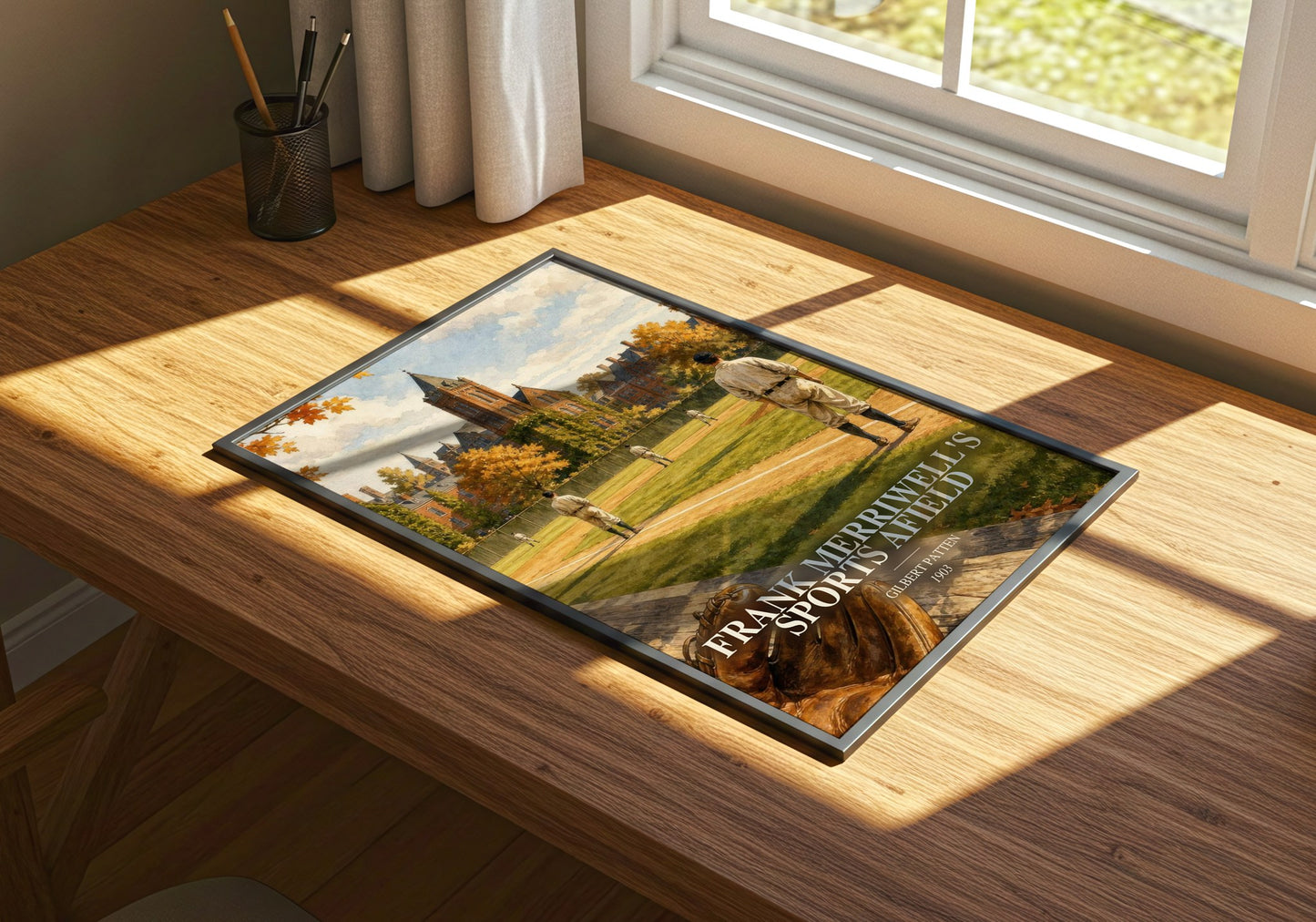 Frank Merriwell'S Sports Afield watercolour book poster framed on wall – adventure wall art