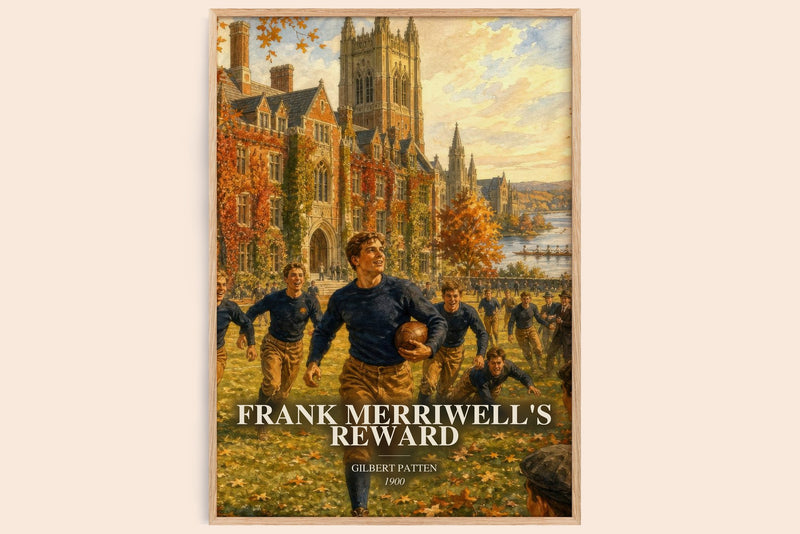 Frank Merriwell'S Reward watercolour book poster by Gilbert Patten – framed literary art print