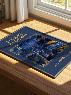 Encore In Death Classic Book Art Print by J. D. Robb – print on a sunlit desk
