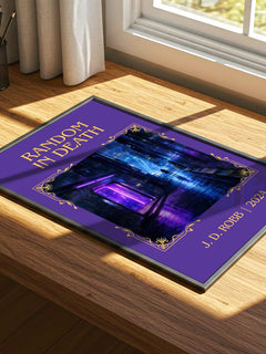 Random In Death Classic Book Art Print by J. D. Robb – print on a sunlit desk