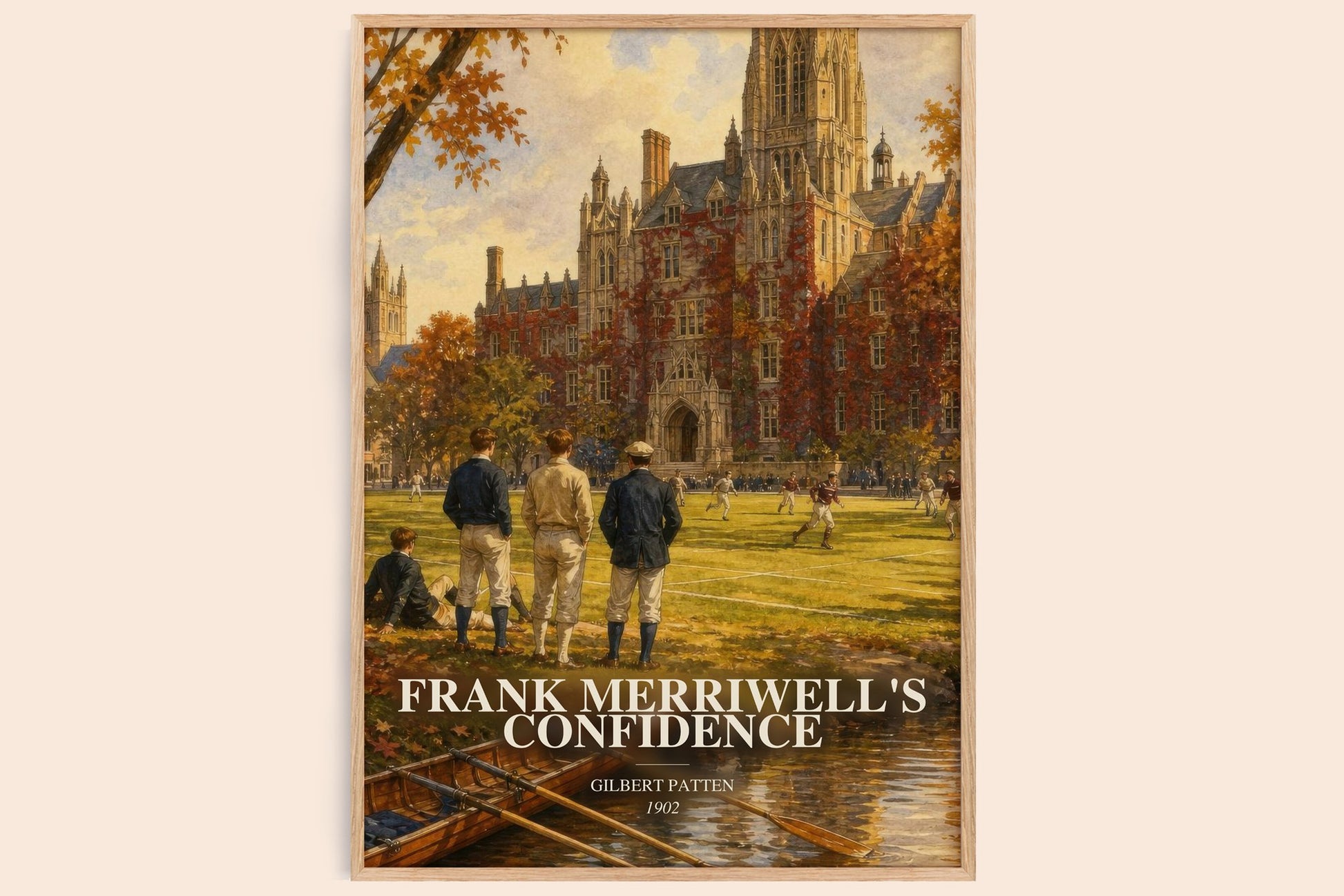 Frank Merriwell'S Confidence watercolour book poster by Gilbert Patten – framed literary art print