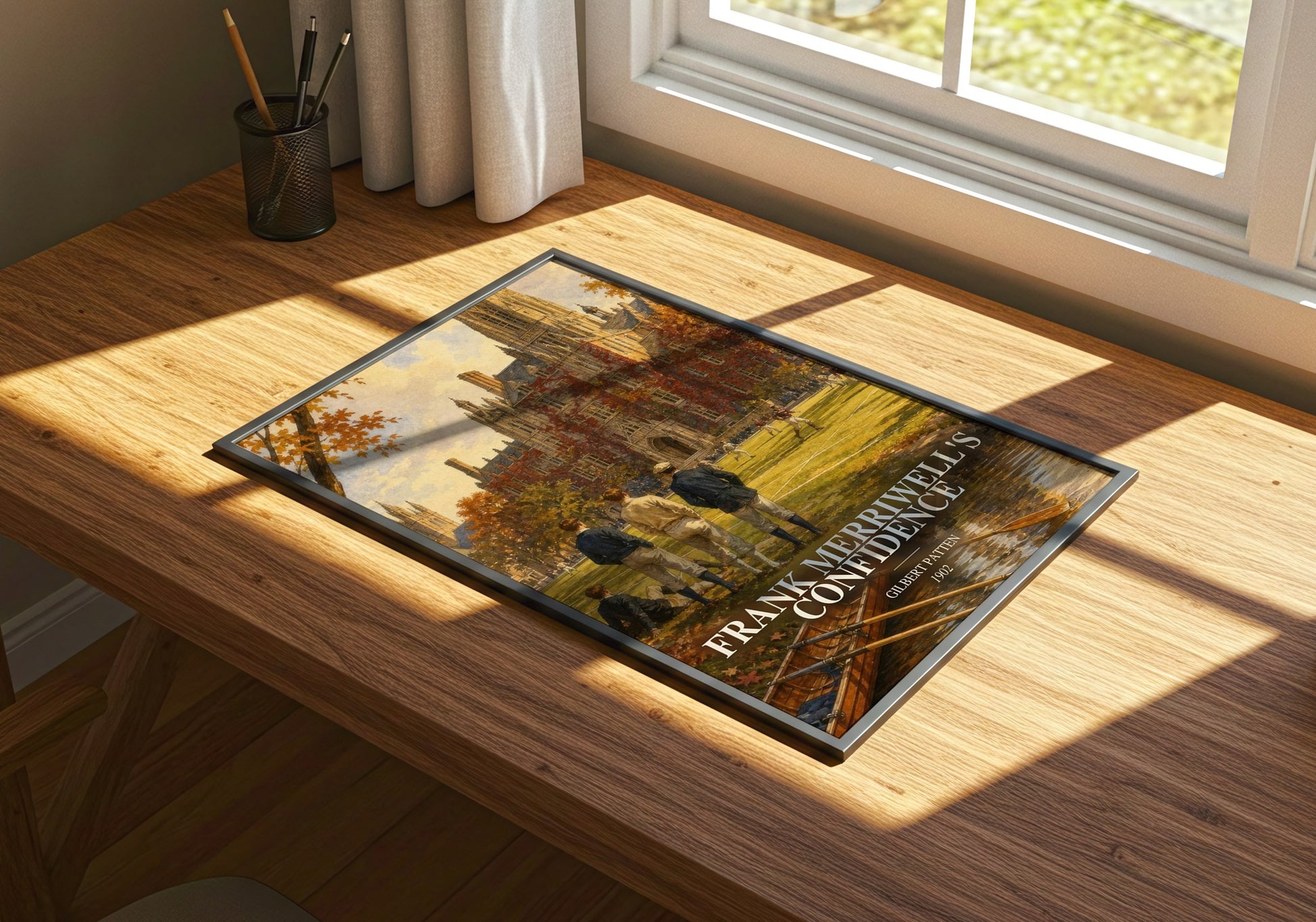 Frank Merriwell'S Confidence watercolour book poster framed on wall – adventure wall art