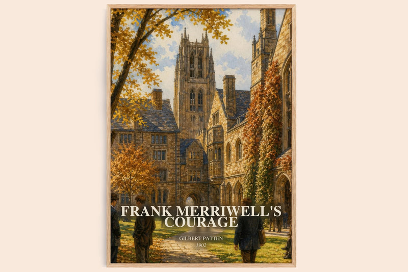 Frank Merriwell'S Courage watercolour book poster by Gilbert Patten – framed literary art print