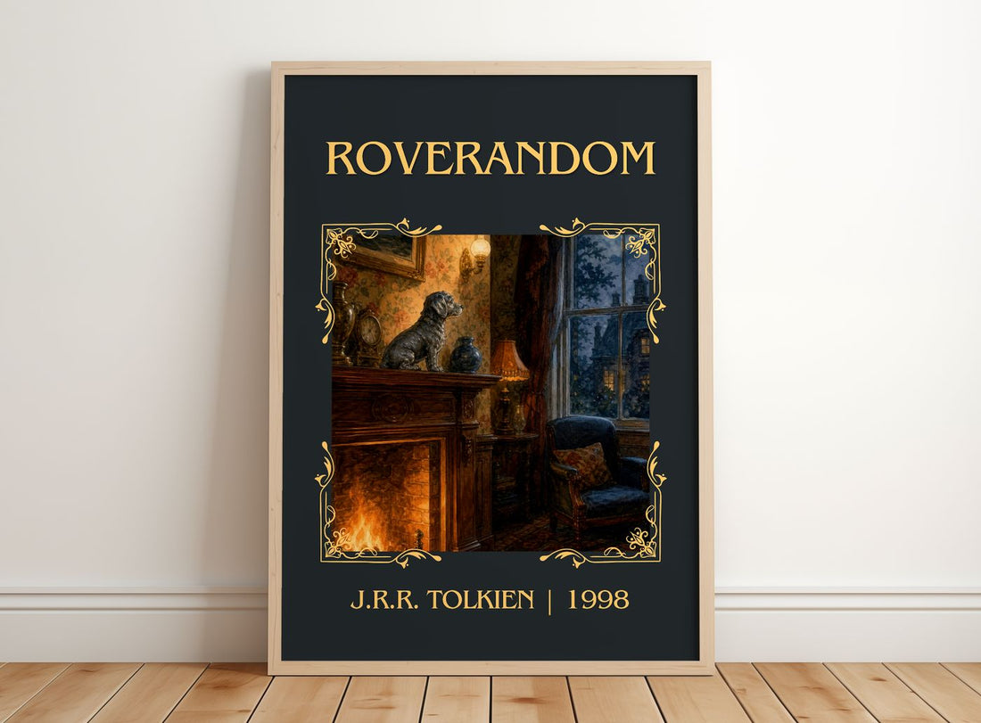 Roverandom Classic Book Art Print by J.R.R. Tolkien – framed print leaning on a wooden floor