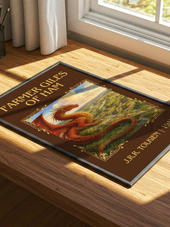 Farmer Giles Of Ham Classic Book Art Print by J.R.R. Tolkien – print on a sunlit desk