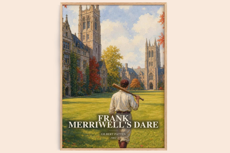 Frank Merriwell'S Dare watercolour book poster by Gilbert Patten – framed literary art print