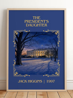 The President's Daughter Classic Book Art Print by Jack Higgins – framed print leaning on a wooden floor